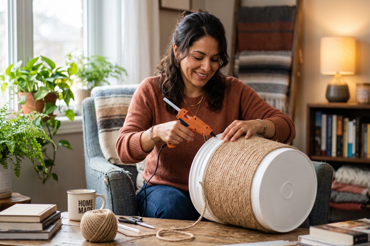 Cestas de Cuerda con Cubos de Plástico Reciclados