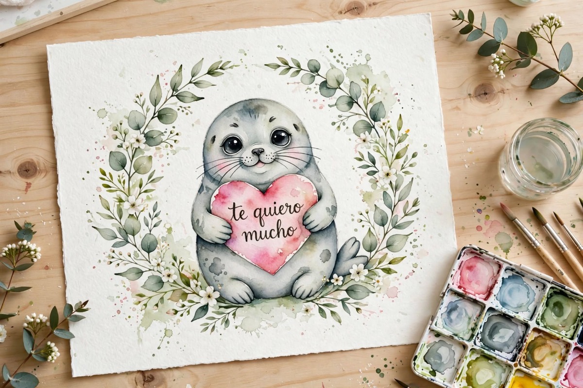 Tarjetas de San Valentín en Acuarela Hechas a Mano