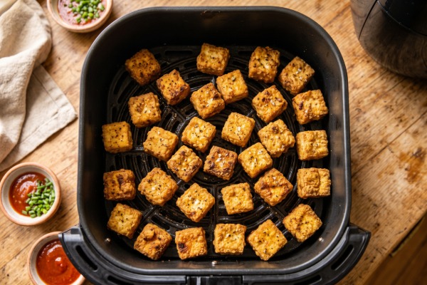 Tofu Crujiente en Freidora de Aire para Platos Saludables